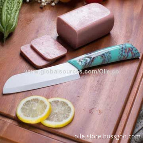 Ceramic Santoku Knife, Dragon Strips ABS Handle